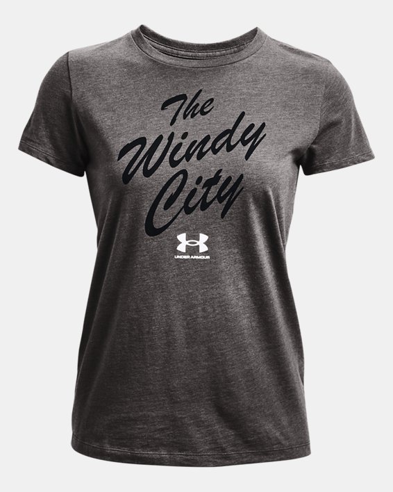 Women's UA Windy City Short Sleeve, Gray, pdpMainDesktop image number 4